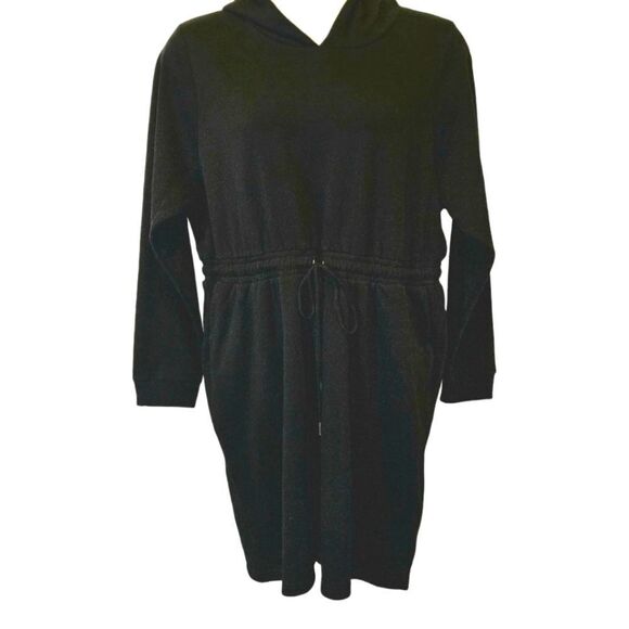 TORRID MINI Black Super Soft Fleece Hooded Sweatshirt Dress With Pockets Size 2X - Picture 2 of 16
